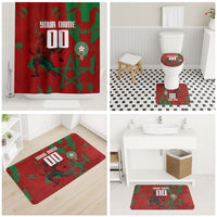 Personalized Morocco Football Bathroom Set Atlas Lion Grunge Star Mascot