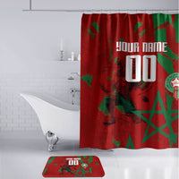 Personalized Morocco Football Bathroom Set Atlas Lion Grunge Star Mascot