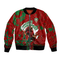 Personalized Morocco Football Bomber Jacket Atlas Lion Grunge Star Mascot