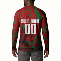 Personalized Morocco Football Button Sweatshirt Atlas Lion Grunge Star Mascot