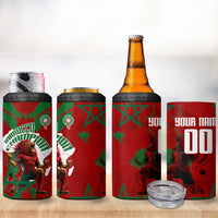 Personalized Morocco Football 4 in 1 Can Cooler Tumbler Atlas Lion Grunge Star Mascot