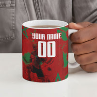 Personalized Morocco Football Ceramic Mug Atlas Lion Grunge Star Mascot
