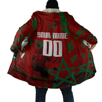 Personalized Morocco Football Cloak Atlas Lion Grunge Star Mascot