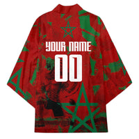 Personalized Morocco Football Kimono Atlas Lion Grunge Star Mascot