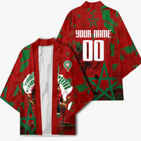 Personalized Morocco Football Kimono Atlas Lion Grunge Star Mascot