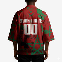 Personalized Morocco Football Kimono Atlas Lion Grunge Star Mascot