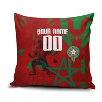 Personalized Morocco Football Pillow Cover Atlas Lion Grunge Star Mascot