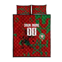 Personalized Morocco Football Quilt Bed Set Atlas Lion Grunge Star Mascot