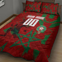 Personalized Morocco Football Quilt Bed Set Atlas Lion Grunge Star Mascot