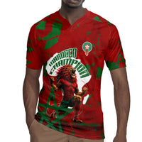 Personalized Morocco Football Rugby Jersey Atlas Lion Grunge Star Mascot