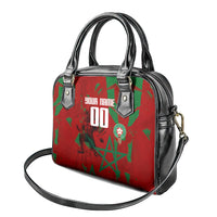 Personalized Morocco Football Shoulder Handbag Atlas Lion Grunge Star Mascot