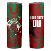 Personalized Morocco Football Skinny Tumbler Atlas Lion Grunge Star Mascot