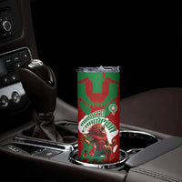 Personalized Morocco Football Skinny Tumbler Atlas Lion Grunge Star Mascot