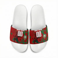 Personalized Morocco Football Slide Sandals Atlas Lion Grunge Star Mascot
