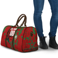 Personalized Morocco Football Travel Bag Atlas Lion Grunge Star Mascot