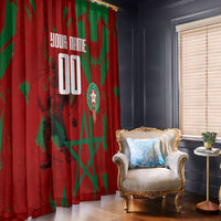 Personalized Morocco Football Window Curtain Atlas Lion Grunge Star Mascot