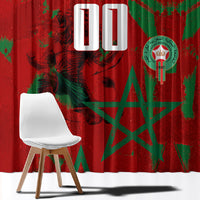 Personalized Morocco Football Window Curtain Atlas Lion Grunge Star Mascot