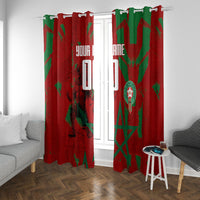 Personalized Morocco Football Window Curtain Atlas Lion Grunge Star Mascot