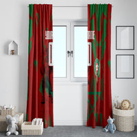 Personalized Morocco Football Window Curtain Atlas Lion Grunge Star Mascot