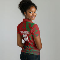 Personalized Morocco Football Women Polo Shirt Atlas Lion Grunge Star Mascot