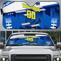 Personalized Curacao Football Auto Sun Shade Marlin Mascot Blue National Flag Accents