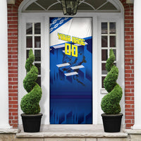 Personalized Curacao Football Door Cover Marlin Mascot Blue National Flag Accents