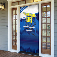 Personalized Curacao Football Door Cover Marlin Mascot Blue National Flag Accents