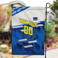 Personalized Curacao Football Garden Flag Marlin Mascot Blue National Flag Accents