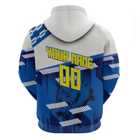 Personalized Curacao Football Hoodie Marlin Mascot Blue National Flag Accents