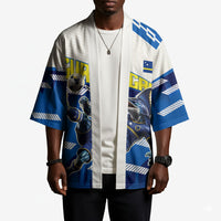 Personalized Curacao Football Kimono Marlin Mascot Blue National Flag Accents