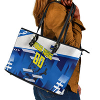 Personalized Curacao Football Leather Tote Bag Marlin Mascot Blue National Flag Accents