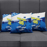 Personalized Curacao Football Pillow Cover Marlin Mascot Blue National Flag Accents