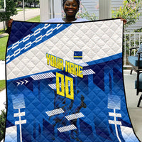 Personalized Curacao Football Quilt Marlin Mascot Blue National Flag Accents
