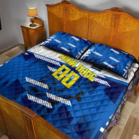 Personalized Curacao Football Quilt Bed Set Marlin Mascot Blue National Flag Accents