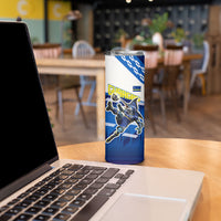 Personalized Curacao Football Skinny Tumbler Marlin Mascot Blue National Flag Accents
