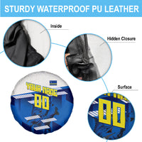 Personalized Curacao Football Spare Tire Cover Marlin Mascot Blue National Flag Accents