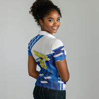 Personalized Curacao Football Women Polo Shirt Marlin Mascot Blue National Flag Accents