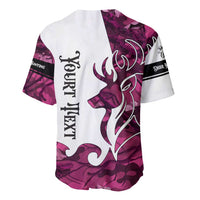Pink Camo Customize Name Deer Hunting Baseball Jersey Tribal Buck Silhouette - Wonder Print Shop