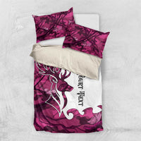 Pink Camo Customize Name Deer Hunting Bedding Set Tribal Buck Silhouette - Wonder Print Shop