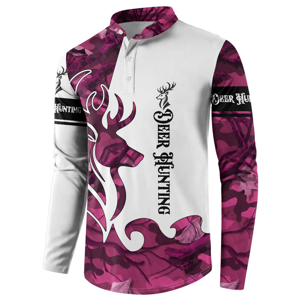 Pink Camo Customize Name Deer Hunting Button Sweatshirt Tribal Buck Silhouette - Wonder Print Shop