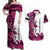 Pink Camo Customize Name Deer Hunting Couples Matching Off Shoulder Maxi Dress and Hawaiian Shirt Tribal Buck Silhouette - Wonder Print Shop