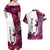 Pink Camo Customize Name Deer Hunting Couples Matching Off Shoulder Maxi Dress and Hawaiian Shirt Tribal Buck Silhouette - Wonder Print Shop