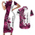 Pink Camo Customize Name Deer Hunting Couples Matching Short Sleeve Bodycon Dress and Hawaiian Shirt Tribal Buck Silhouette - Wonder Print Shop