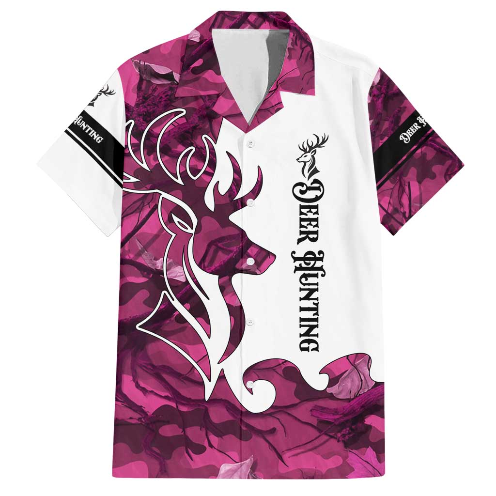 Pink Camo Customize Name Deer Hunting Family Matching Long Sleeve Bodycon Dress and Hawaiian Shirt Tribal Buck Silhouette - Wonder Print Shop