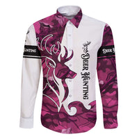 Pink Camo Customize Name Deer Hunting Family Matching Short Sleeve Bodycon Dress and Hawaiian Shirt Tribal Buck Silhouette - Wonder Print Shop