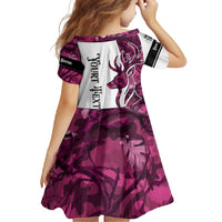 Pink Camo Customize Name Deer Hunting Family Matching Summer Maxi Dress and Hawaiian Shirt Tribal Buck Silhouette - Wonder Print Shop