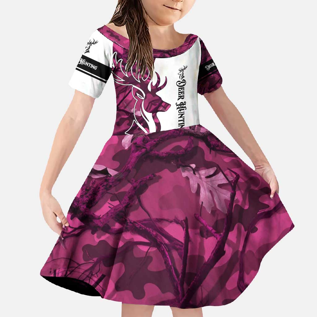 Pink Camo Customize Name Deer Hunting Family Matching Tank Maxi Dress and Hawaiian Shirt Tribal Buck Silhouette - Wonder Print Shop