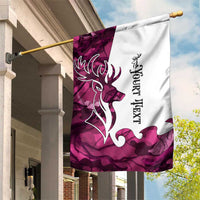 Pink Camo Customize Name Deer Hunting Garden Flag Tribal Buck Silhouette - Wonder Print Shop