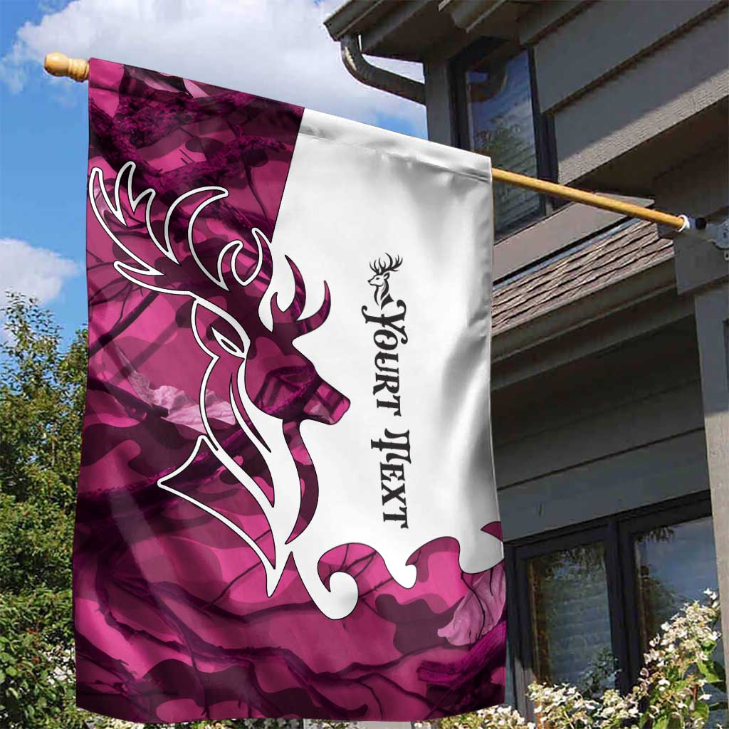Pink Camo Customize Name Deer Hunting Garden Flag Tribal Buck Silhouette - Wonder Print Shop
