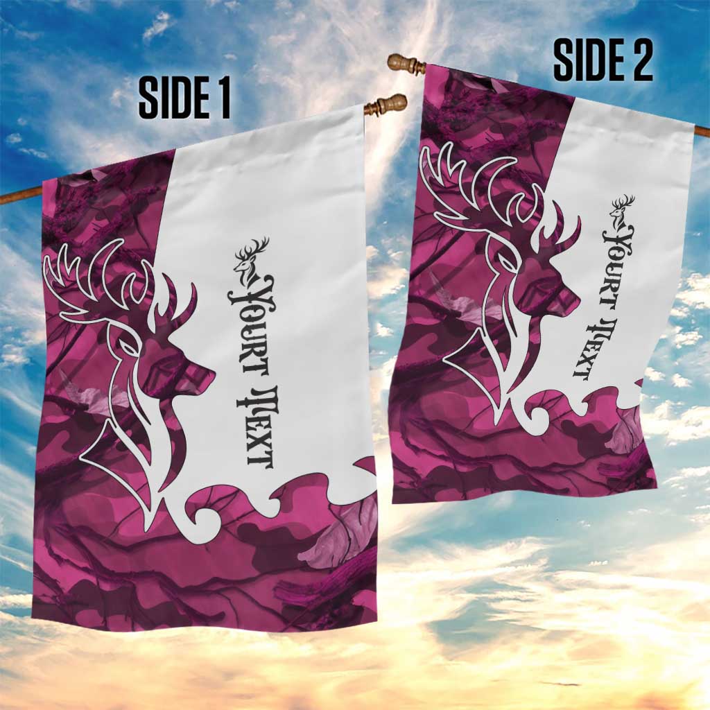 Pink Camo Customize Name Deer Hunting Garden Flag Tribal Buck Silhouette - Wonder Print Shop
